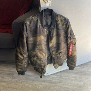 Alpha Industries MA-1 Flight Camo Military Bomber Jacket Mens Medium